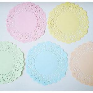 Pastel colored English Doily paper ..