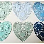 Heartshape Lace Colored Doilies..