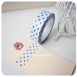 Washi Tape White With Blue Polka Dot