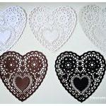 Heart Shape Lace Doily (basic Color) / Pack