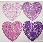Heartshape Lace Colored Doilies 4"