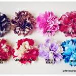 2 Mixed Color Satin Fluffy Flowers