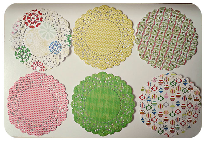 Christmas Paper Doily Peppermint Paper / Pack For Cardmaking, Party Decoration, Scrapbooking