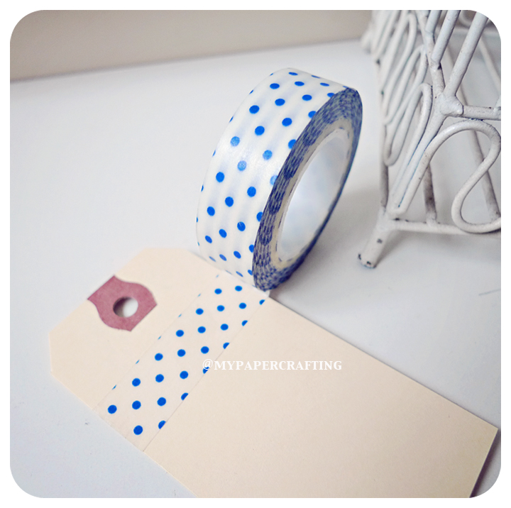 Washi Tape White With Blue Polka Dot