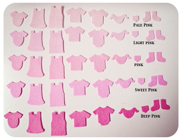 A set of Little baby felt clothing pieces (9)