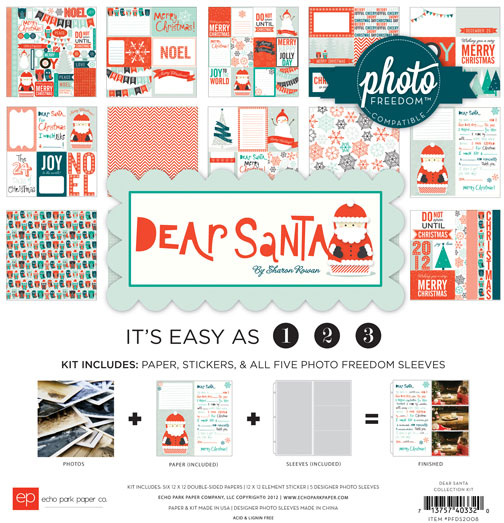 Dear Santa 12 x 12 Photo Freedom Collection Set by Echo Park Paper 