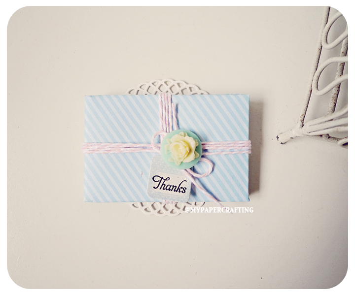 6 Tiny Spring Rain Light Blue Envelope / Pack