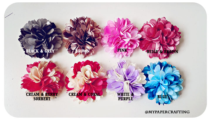 2 Mixed Color Satin Fluffy Flowers