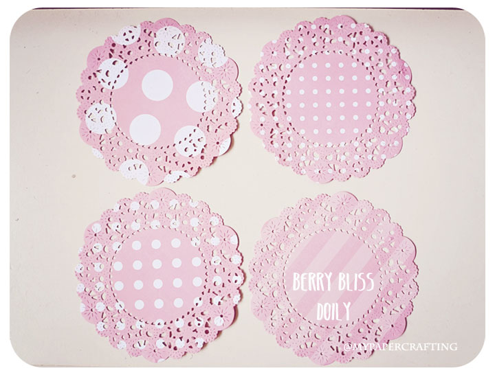 Parisian Lace Doily Berry Bliss Polka Dot & Stripe For Scrap Booking Or Card Making / Pack